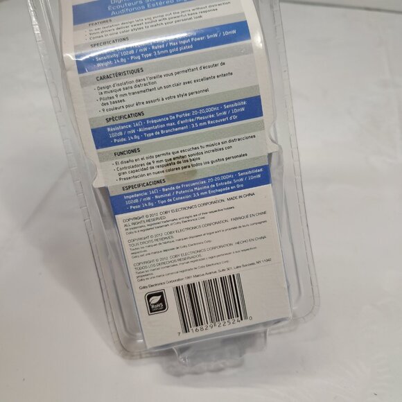 NEW Coby Jammerz blue digital stereo earphones ear buds earbuds CVE52 jammers - Picture 5 of 6